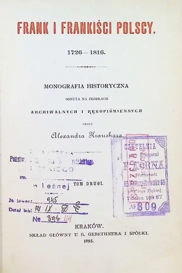 Darmowy zwrot Frank i Frankiści Polscy 1895 r.