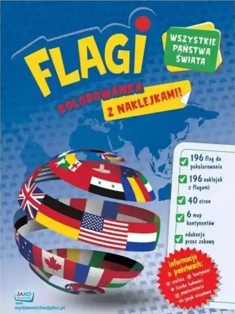 Hit sprzedaży Flagi. Kolorowanka z naklejkami